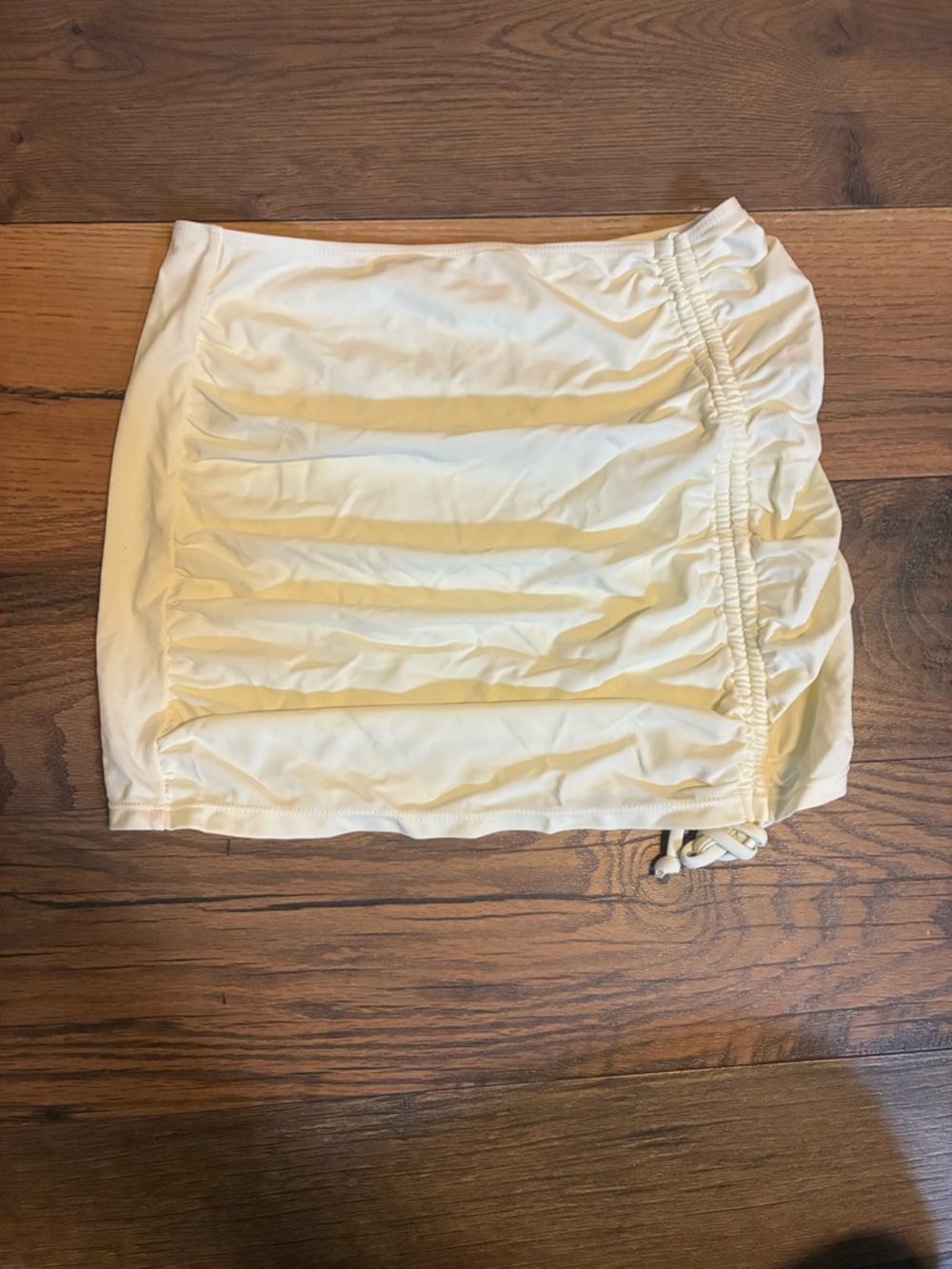 Yellow Ruched cover up skirt